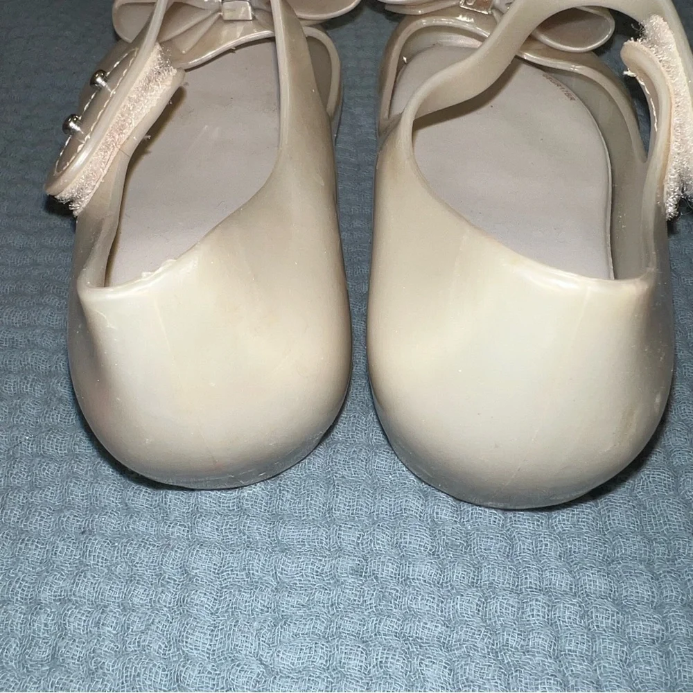 Mini Melissa Cream Bow Mary Jane Shoes